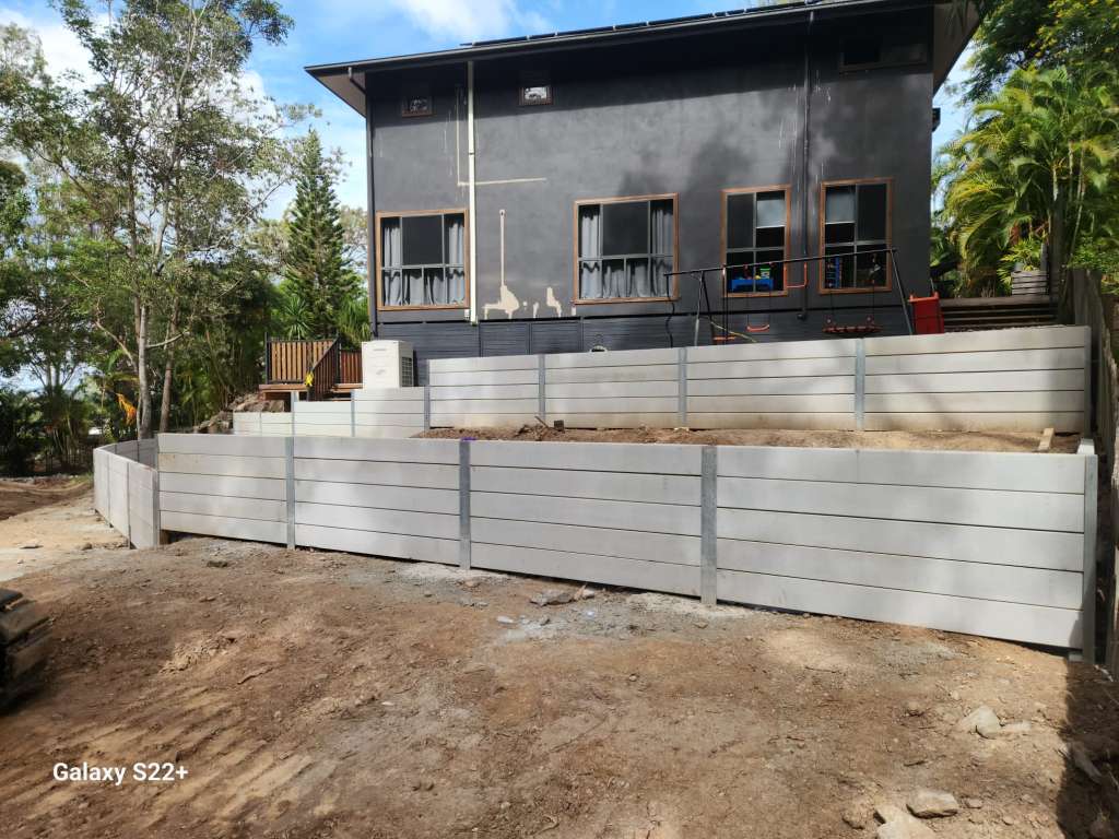 CS Retaining Walls Brisbane | AB Civil Contracting: A Masterful Transformation with Concrete Sleeper Retaining Walls Ab Civil Contracting: A Masterful Transformation With Concrete Sleeper Retaining Walls