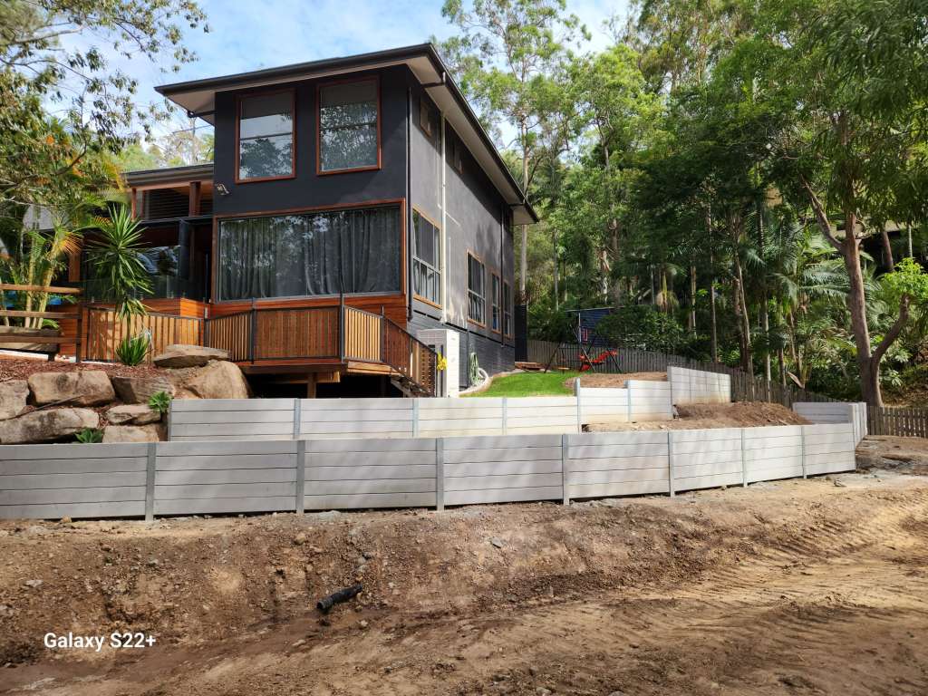 CS Retaining Walls Brisbane | AB Civil Contracting: A Masterful Transformation with Concrete Sleeper Retaining Walls Ab Civil Contracting: A Masterful Transformation With Concrete Sleeper Retaining Walls
