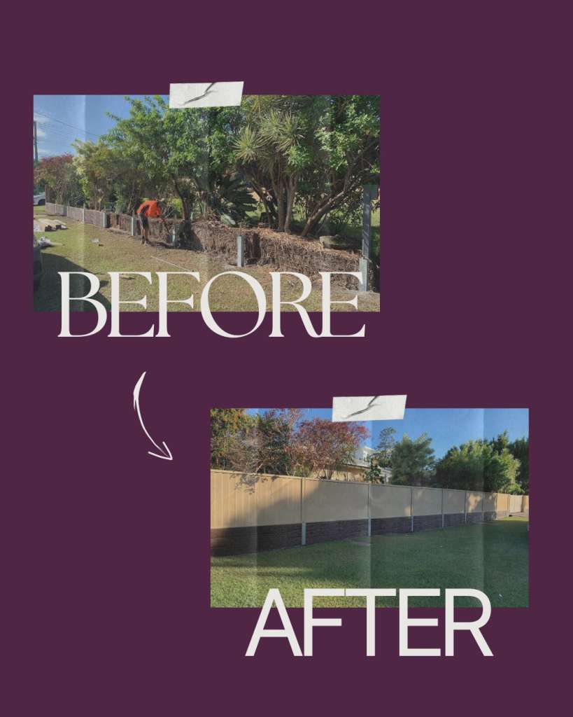 CS Retaining Walls Brisbane | Beyond Expertise: Transforming Backyards with Craftsmanship Black Grey Brown Beauty Hair Care Before After Collage Instagram Post 1