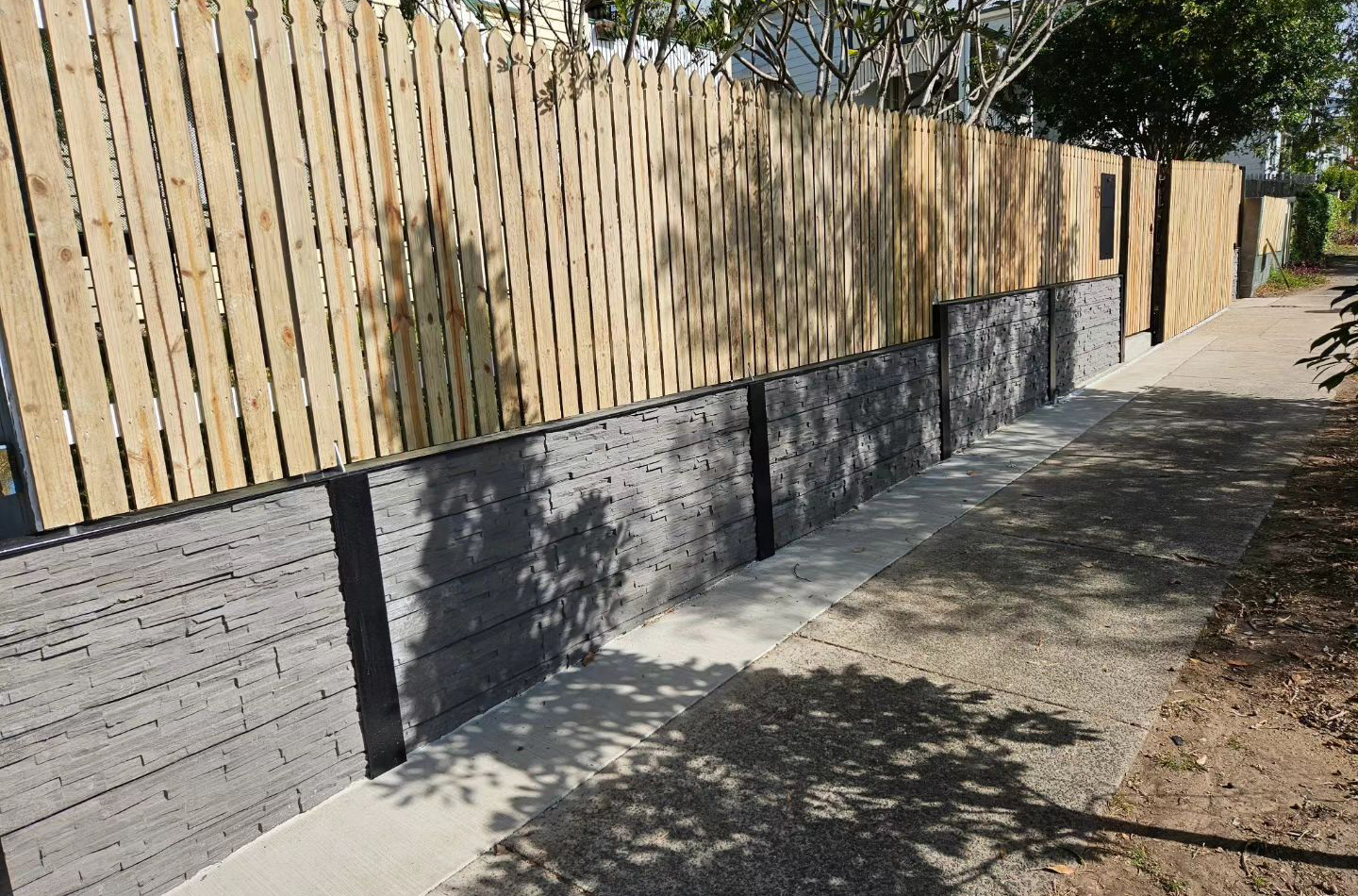 Blakeview sleeper retaining wall by McDonald Brothers Pty Ltd.